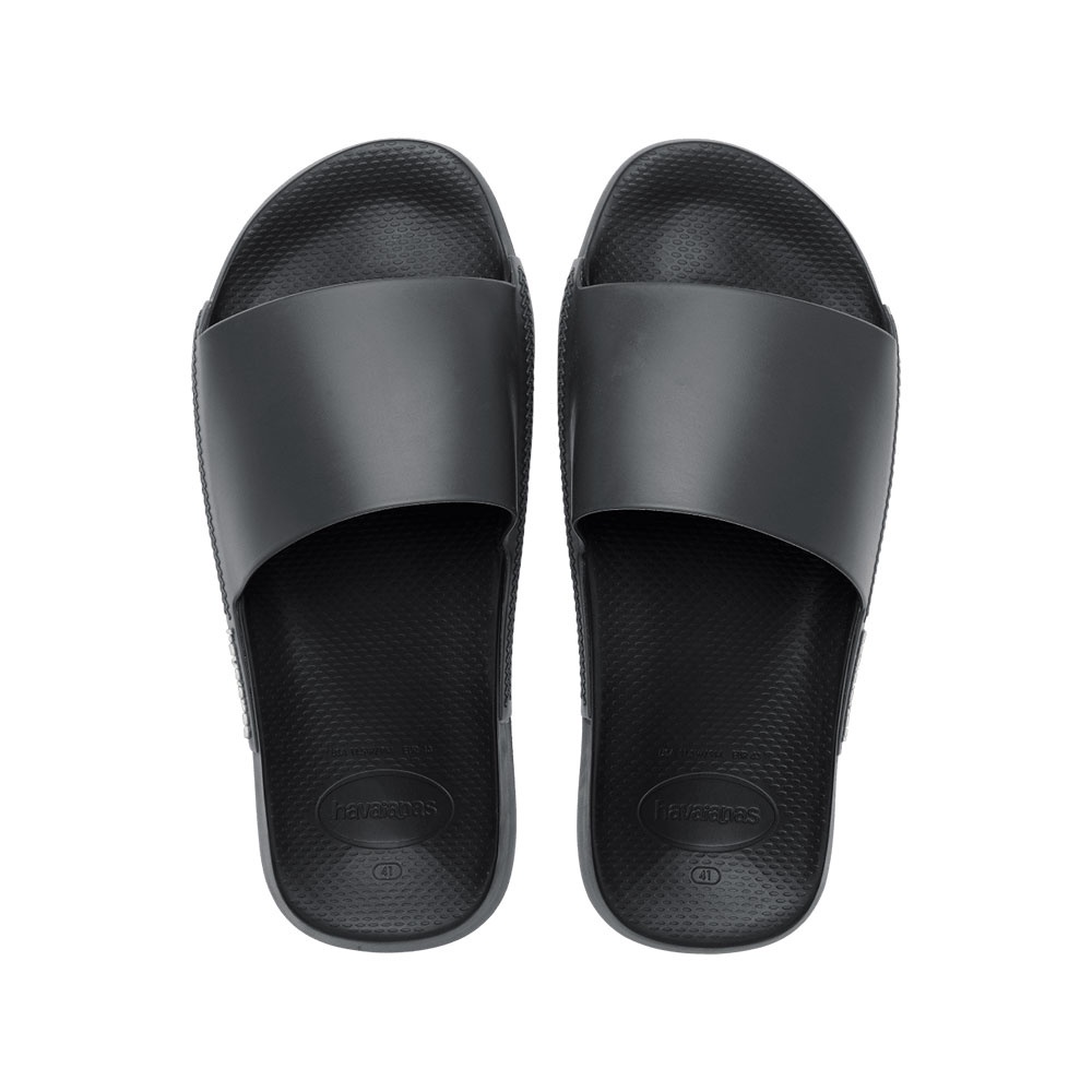 Plain discount black havaianas