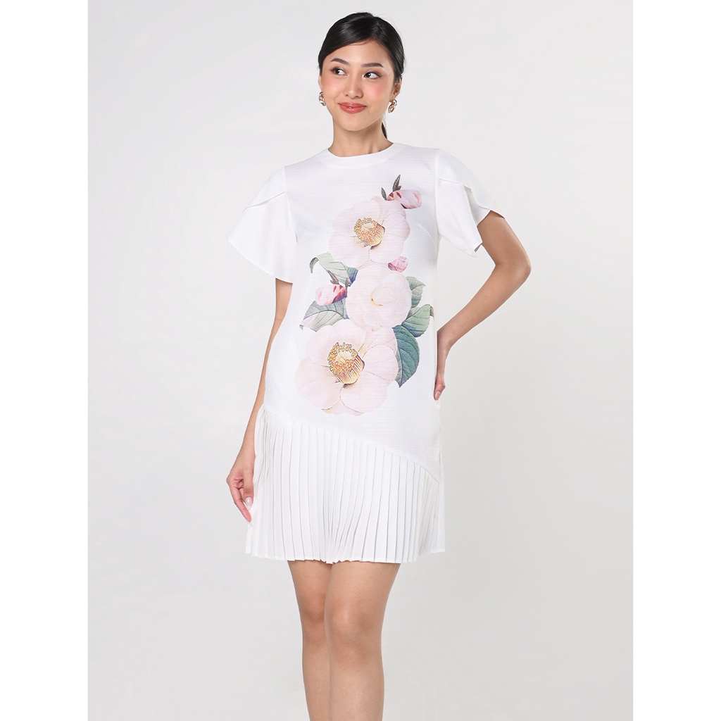 Plain and prints outlet white dress