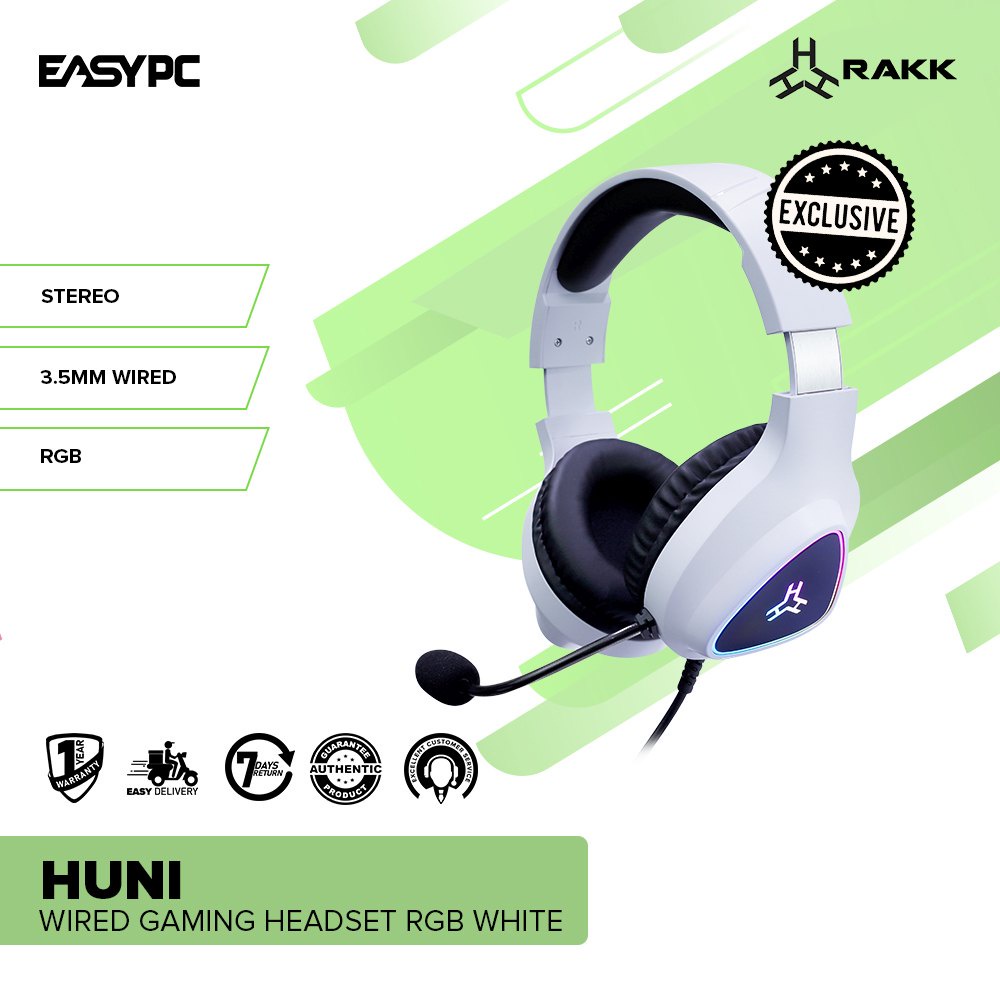 EasyPC RAKK HUNI RGB Wired Gaming Headset Black and White Shopee Philippines
