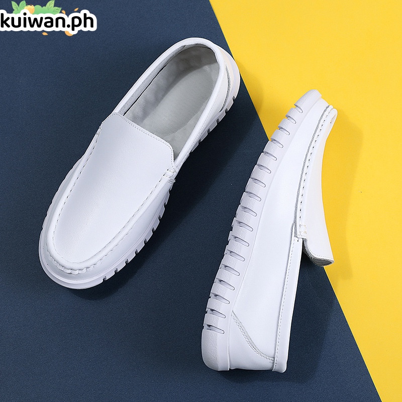 White leather mens nursing shoes sales