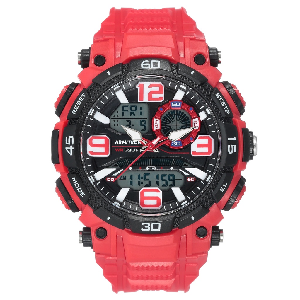 Armitron Red Resin Bracelet Analog Digital Watch AR 20 5270RED