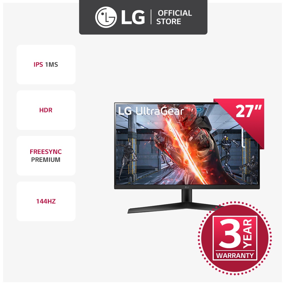 LG 27-inch UltraGear™ Gaming Monitor 27GN60R-B 27 Inch FHD IPS 1ms