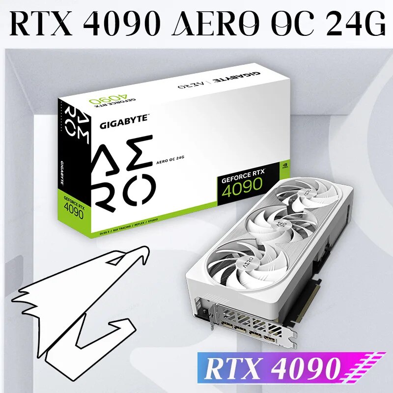 ☸Gigabyte Graphics RTX 4090 AERO OC 24G Desktop GDDR6X 384 Bit ...