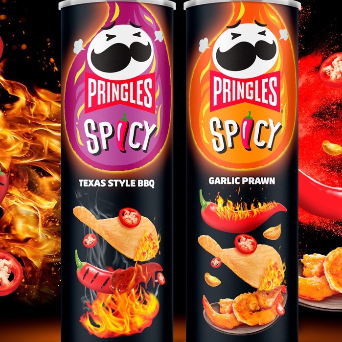 Pringles Potato Chips | Spicy | Texas Style BBQ | Garlic Prawn | 97grams |  Dec 10 2024