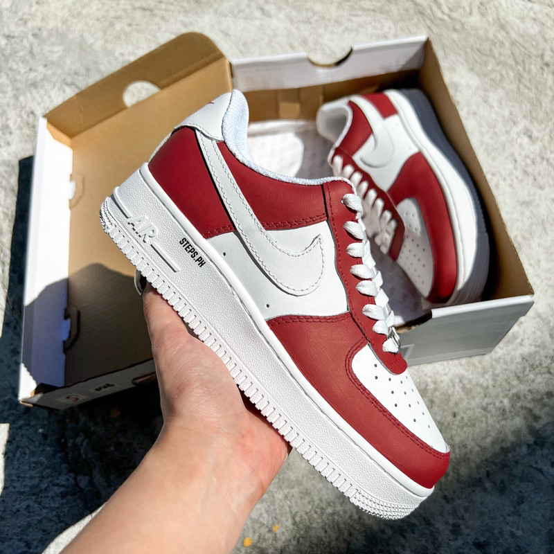 AIR FORCE 1 RED CUSTOM SHOES - 1 PAIR ONLY - STEPS.PH