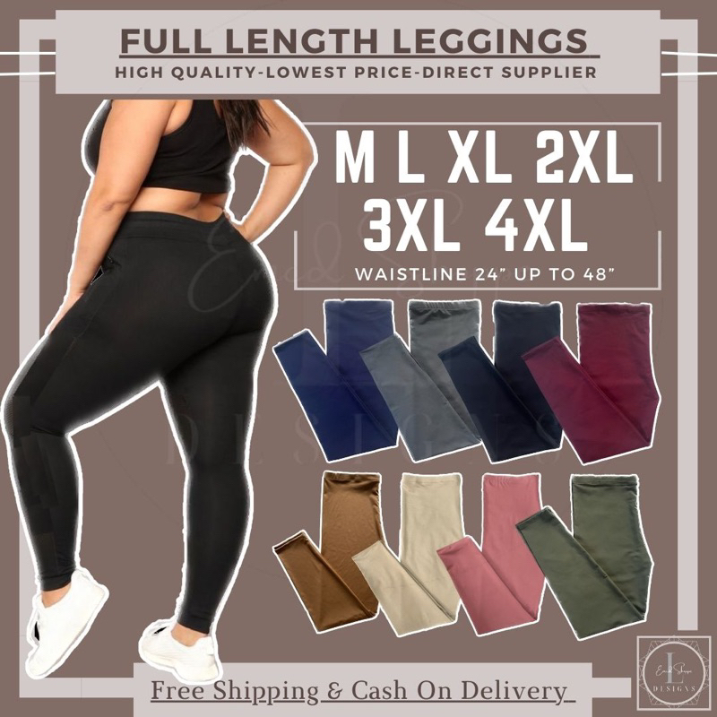 Plus Size Thick Full Length Leggings and Free Size ( M L XL 2XL