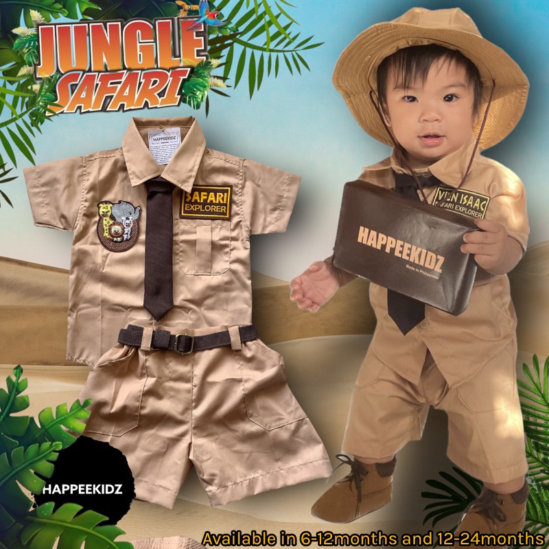 SAFARI JUNGLE ANIMALS / ZOOKEEPER COSTUME FOR KIDS / ONE POCKET ONLY