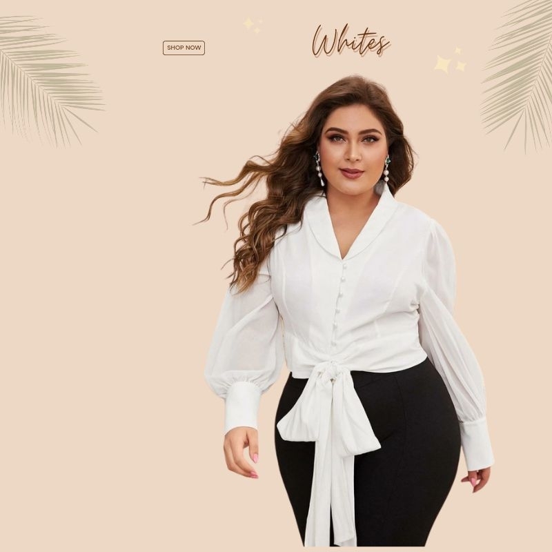 Plus size outlet white blouse