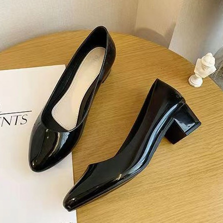 Women rubber shoes Elegant High Heels Business Attire Shoes Platforms Low  Heel Shoes Women High heel