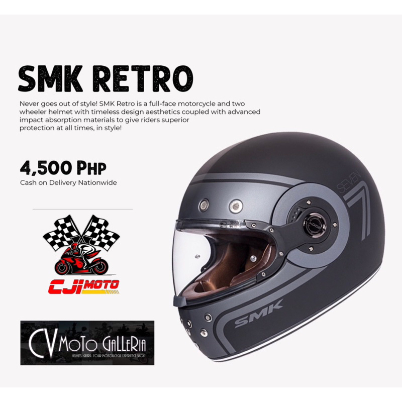 SMK EL DORADO SEVEN Retro Helmet Shopee Philippines
