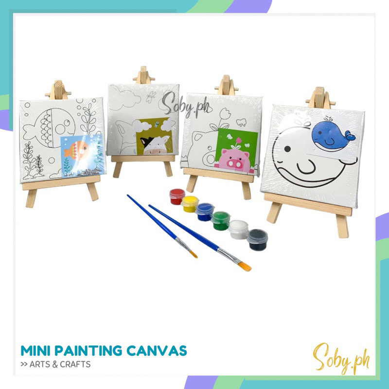 Mini Canvas Easel Set Small Stretched White Blank Canvas - Temu