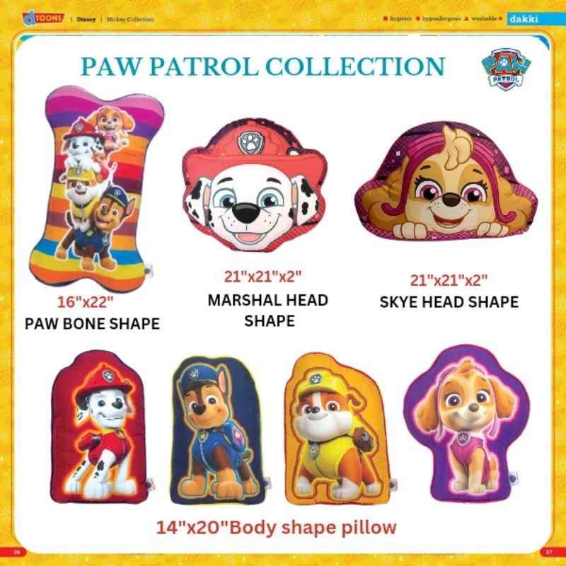 Pink paw outlet patrol body pillow