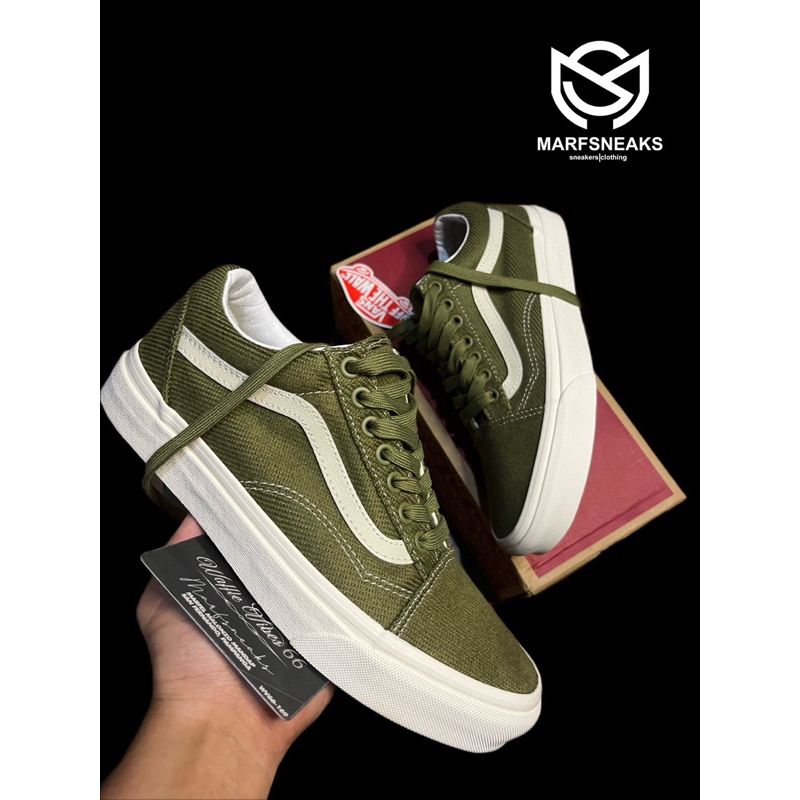 VANS OLDSKOOL DESERT TWILL GREEN OLIVE ORIGINAL BRANDNEW. Shopee