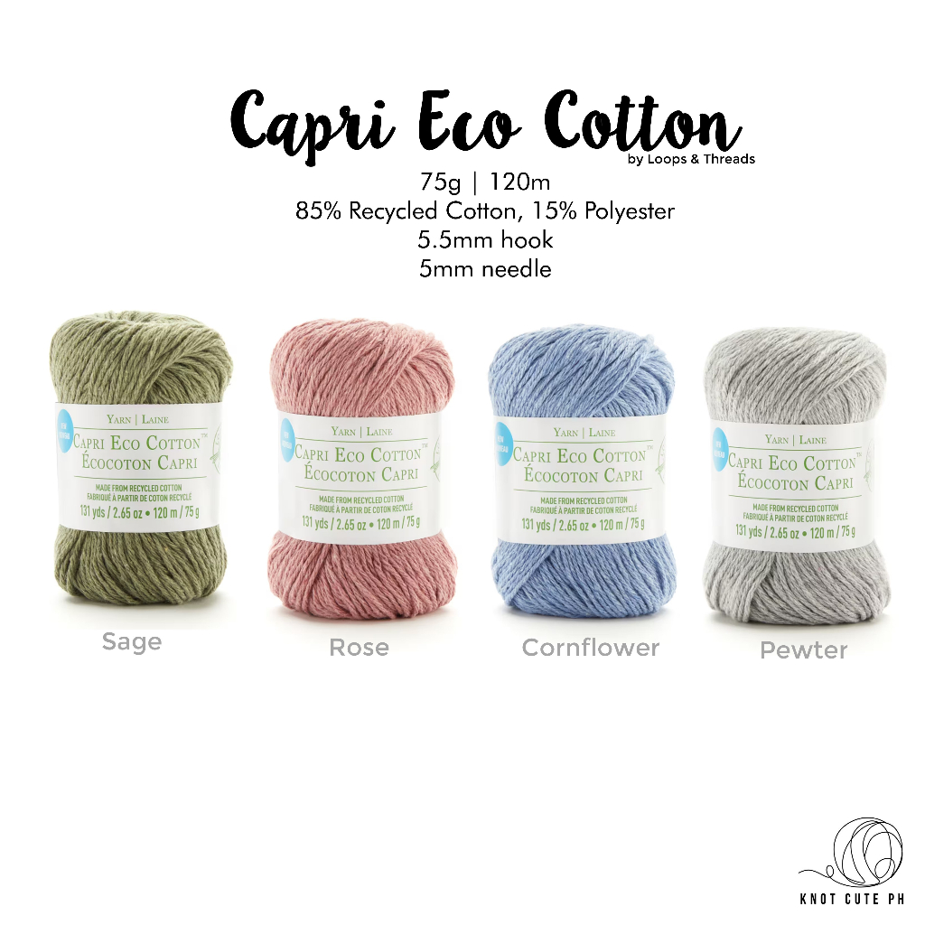 Capri Eco Cotton™ Solid Yarn by Loops & Threads®