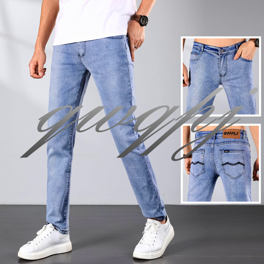 Light Blue/ Denim stretchable Jeans Pants For Men COD