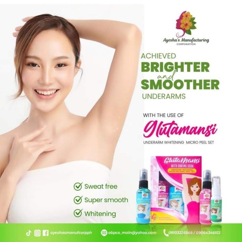 Glutamansi with baking soda underarm whitening set Shopee