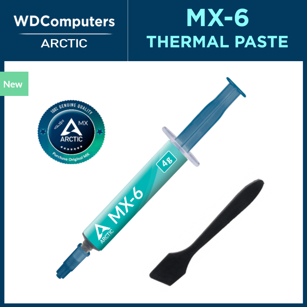 ARCTIC MX-6 (2 g) - Ultimate Performance Thermal Paste for CPU, Consoles,  Graphics Cards, laptops, Very high Thermal Conductivity, Long Durability