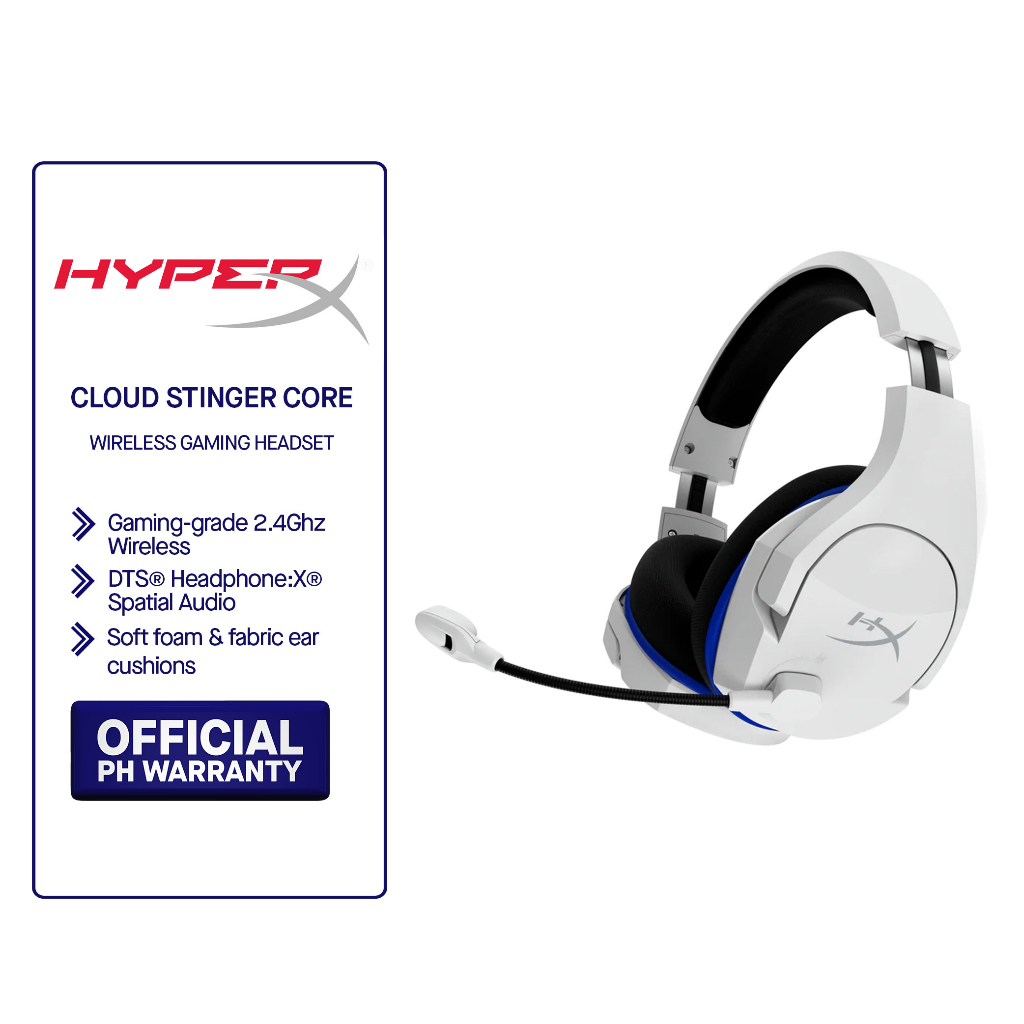  HyperX HHSS1C-KB-WT/G Cloud Stinger Core – Wireless