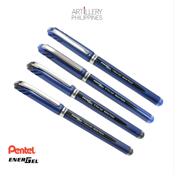 Pentel EnerGel NV Liquid Gel Pen, 0.7mm, Medium Line Capped, Metal Tip, Red  Ink, Box of 12 (BL27-B) : : Office Products