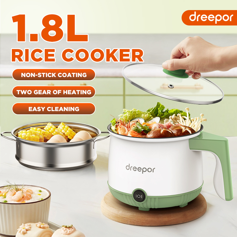 Mini Electric Rice Cooker Non-stick Cooking Machine 1.8l Single