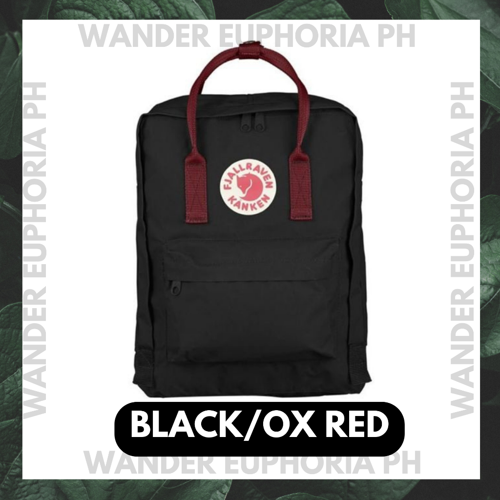 Kanken classic cheap black ox red