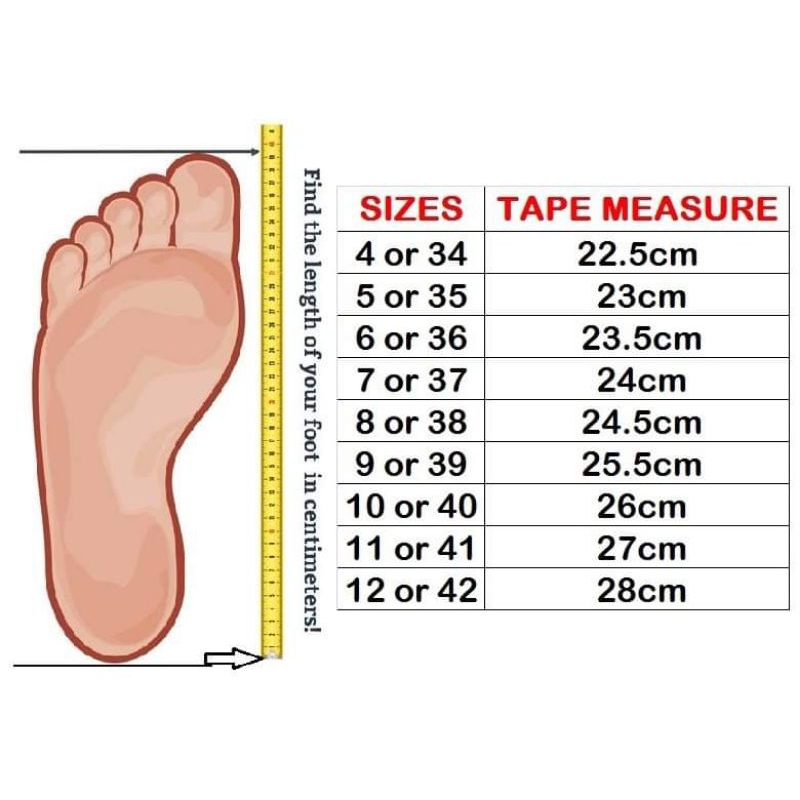 41 cm to inches shoe sale size