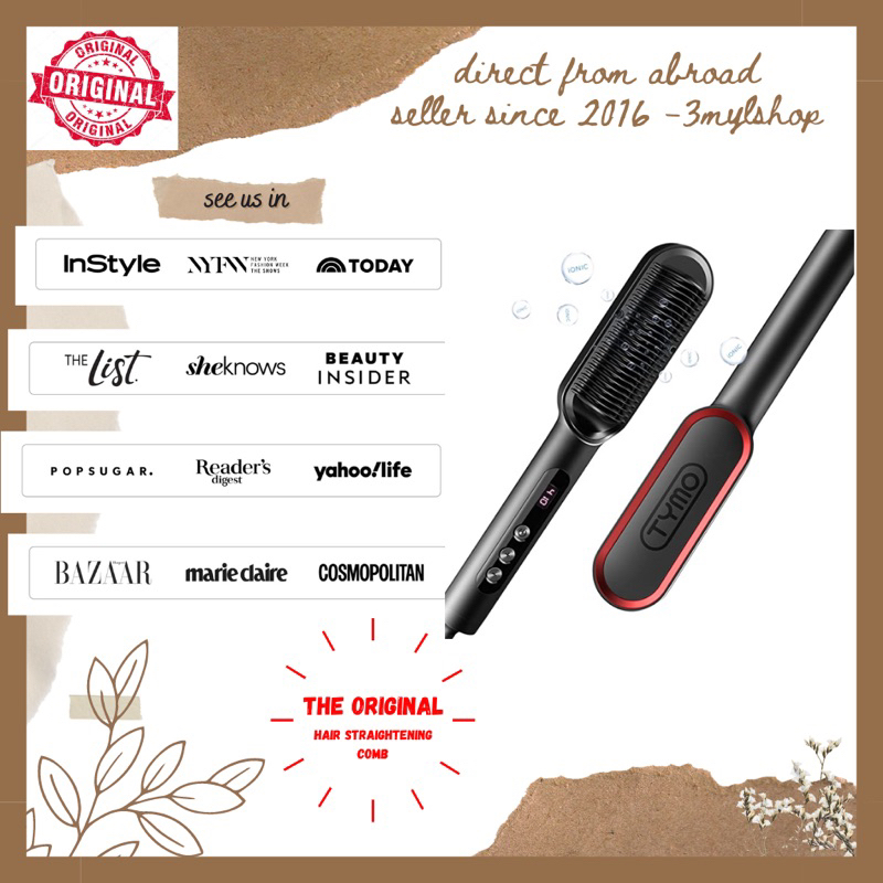 The TYMO RING PLUS Ionic Hair Straightener Comb Iron with Nano