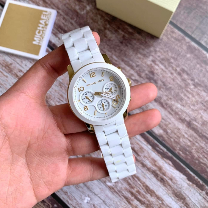 Mk cheap white watch