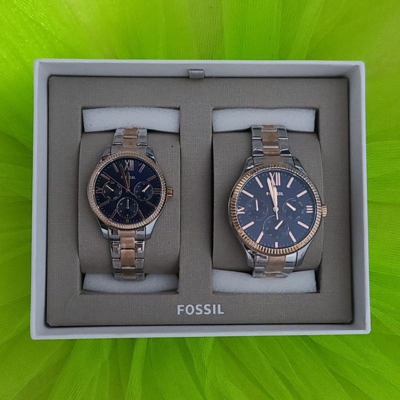 Watch set for couple fossil hot sale