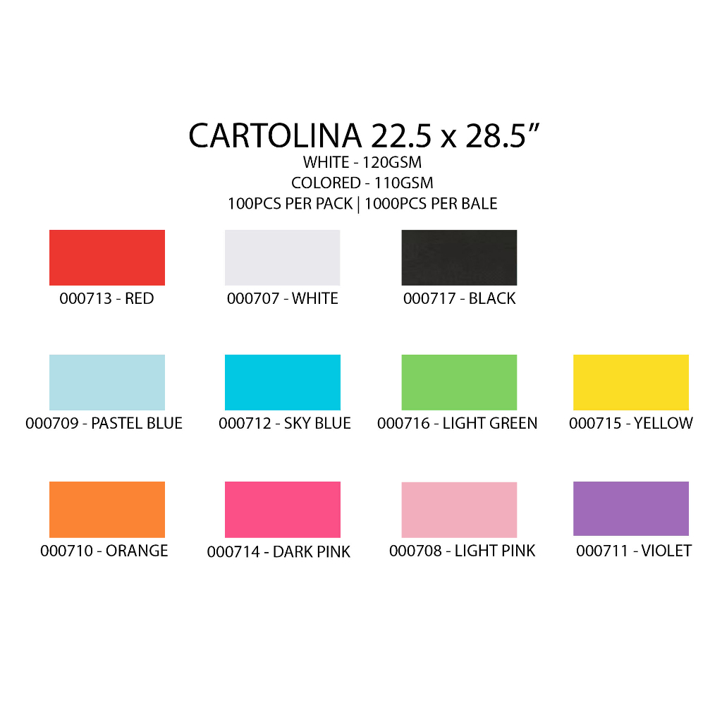 Cartolina Arts And Crafts School Office Supplies Art Materials 22.5X28.5  Inch 5Pcs. Per Roll