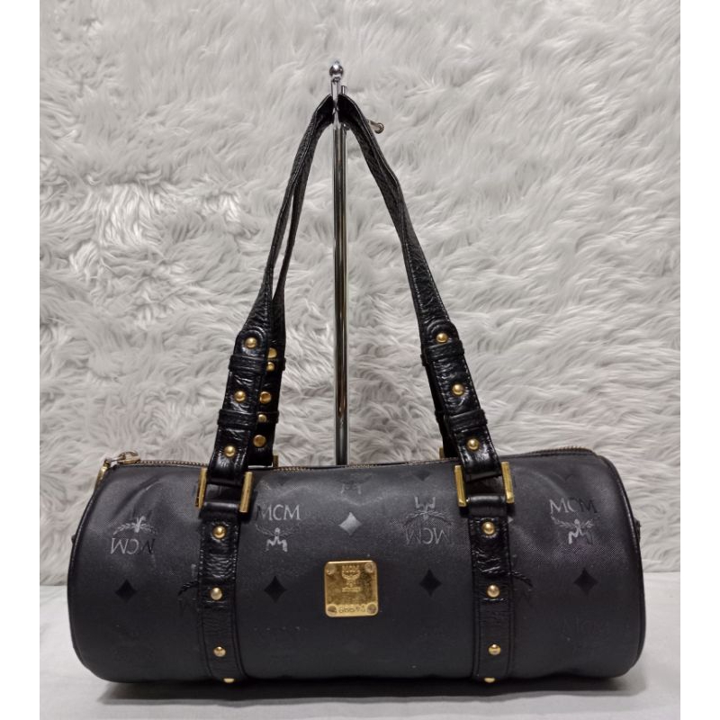 Authentic MCM Black Saffiano like leather Papillon handbag