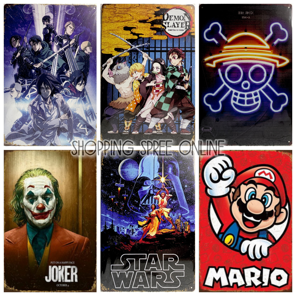 Vintage Tin Plates Retro Icons | Movies | Anime | Games Theme Metal Wall  Decor | Shopee Philippines