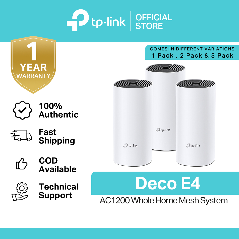 TP-Link Deco E4 AC1200 Wi-Fi 5 Dual Band Whole Home Mesh Seamless