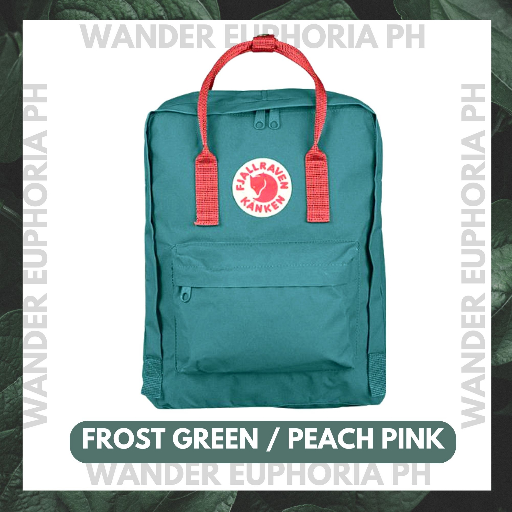 Frost green and peach cheap pink kanken