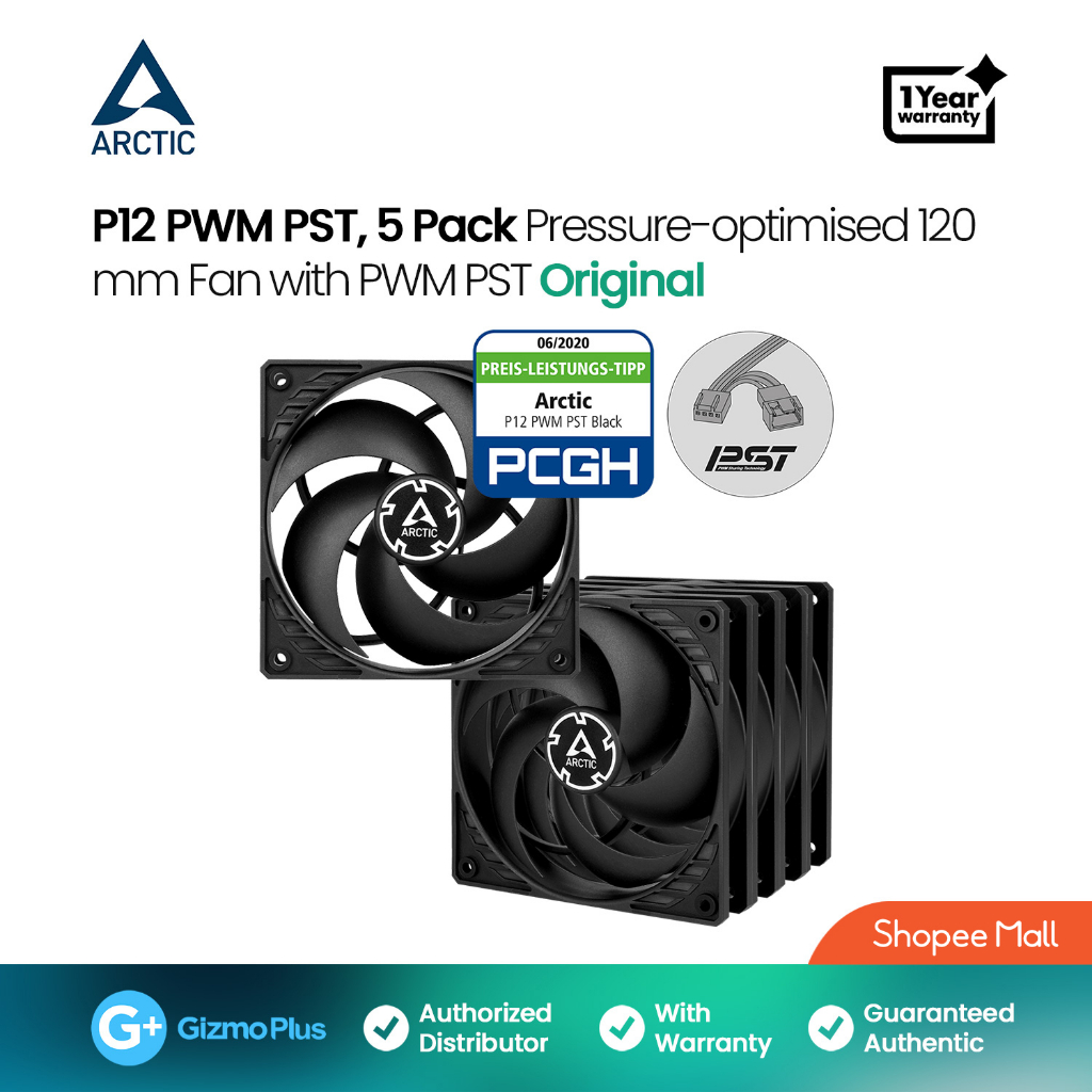 Arctic P12 Pwm Pst Value Pack, Arctic P12 Pwm Pst 5 Pack