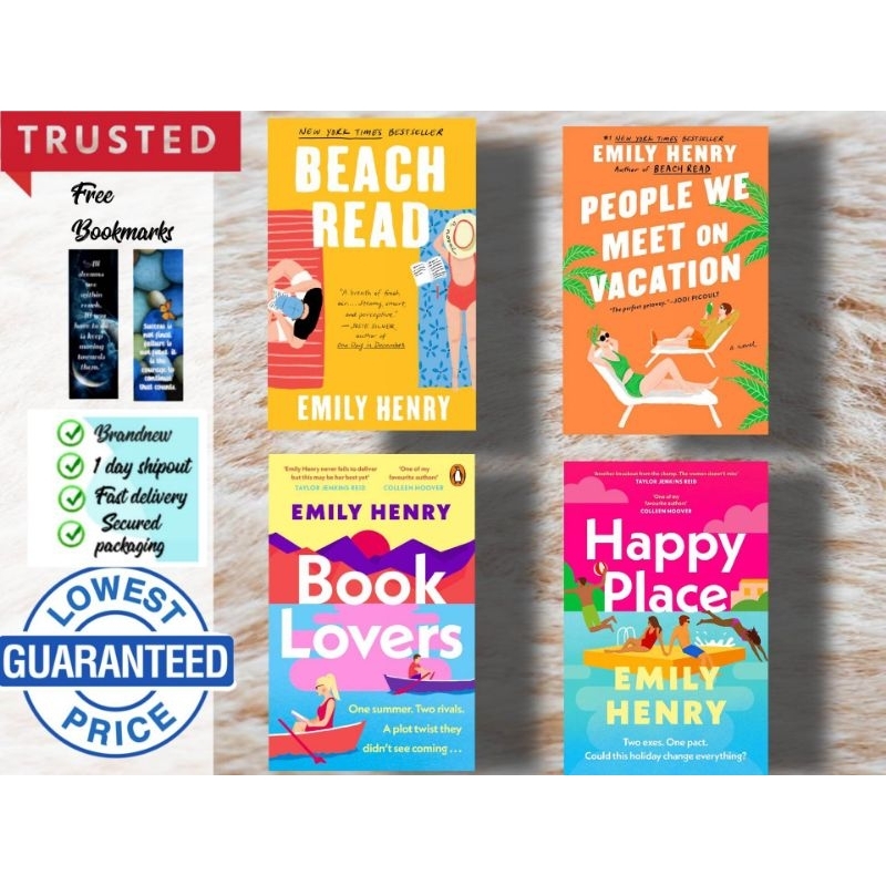 Emily Henry Collection 4 Books Set Happy Place, Book Lovers, Beach Read NEW