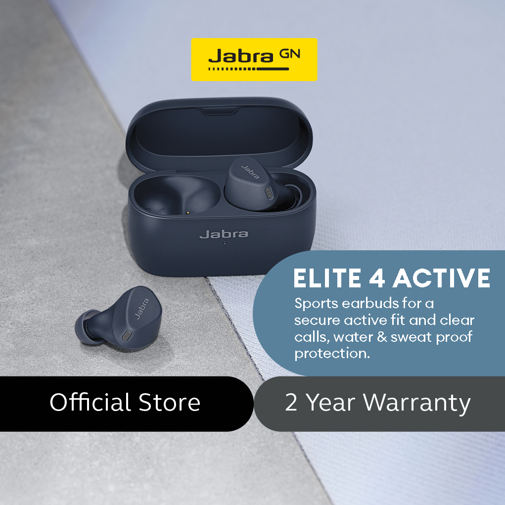 Jabra Elite 4 Active True Wireless Bluetooth Noise Cancelling Earbuds, Black