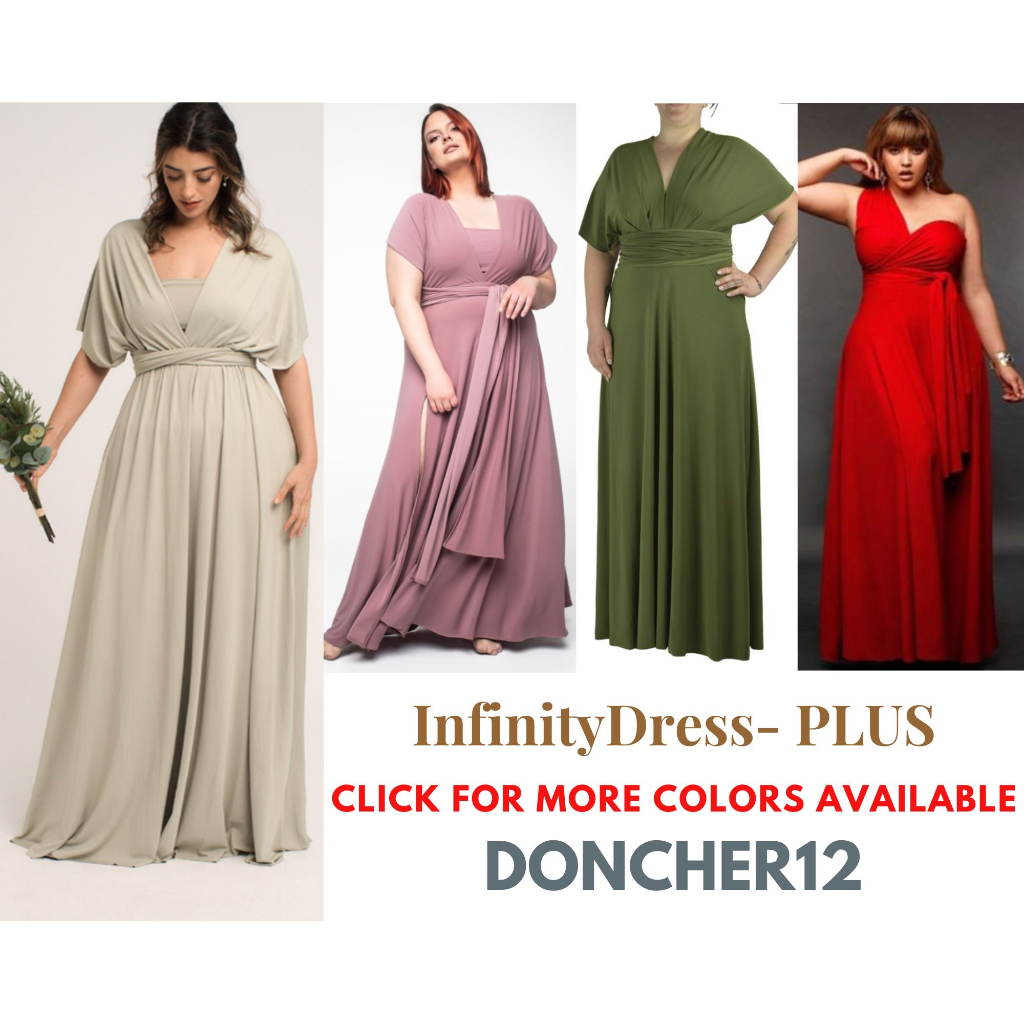 PLUS SIZE INFINITY DRESS can fit 36-44bust, 41inches skirt Length