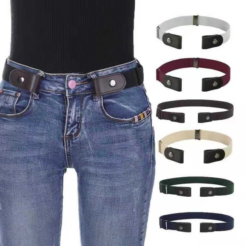 Women Canvas Belt Lazy Invisible Belt Women No Trace Jeans Wild Elastic Elastic Belt