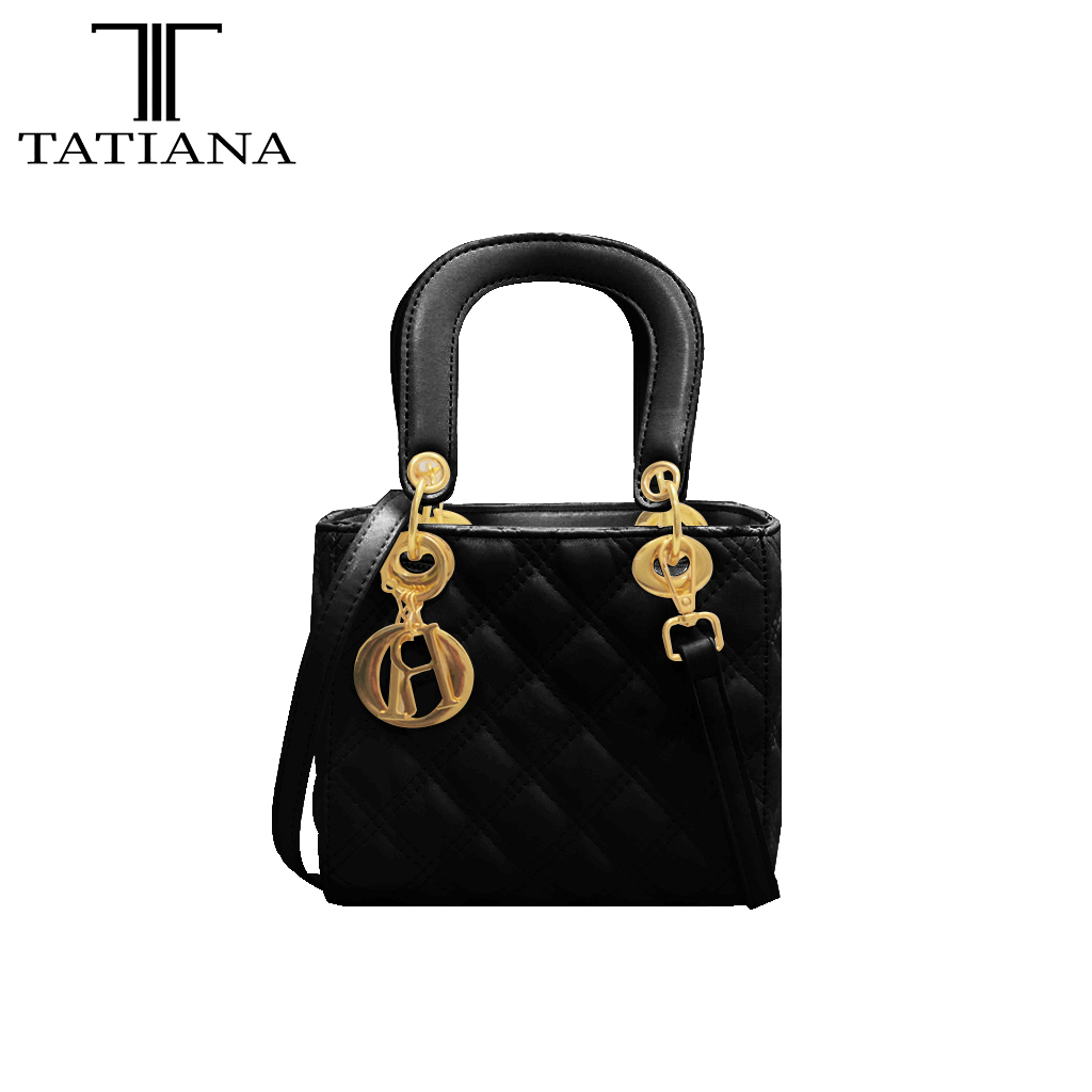 Tatiana mini logo online and patent leather satchel