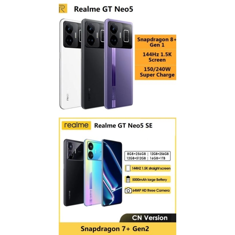 Realme GT Neo 5 Neo5 / SE / 150W / 240W 5G Smartphone No COD