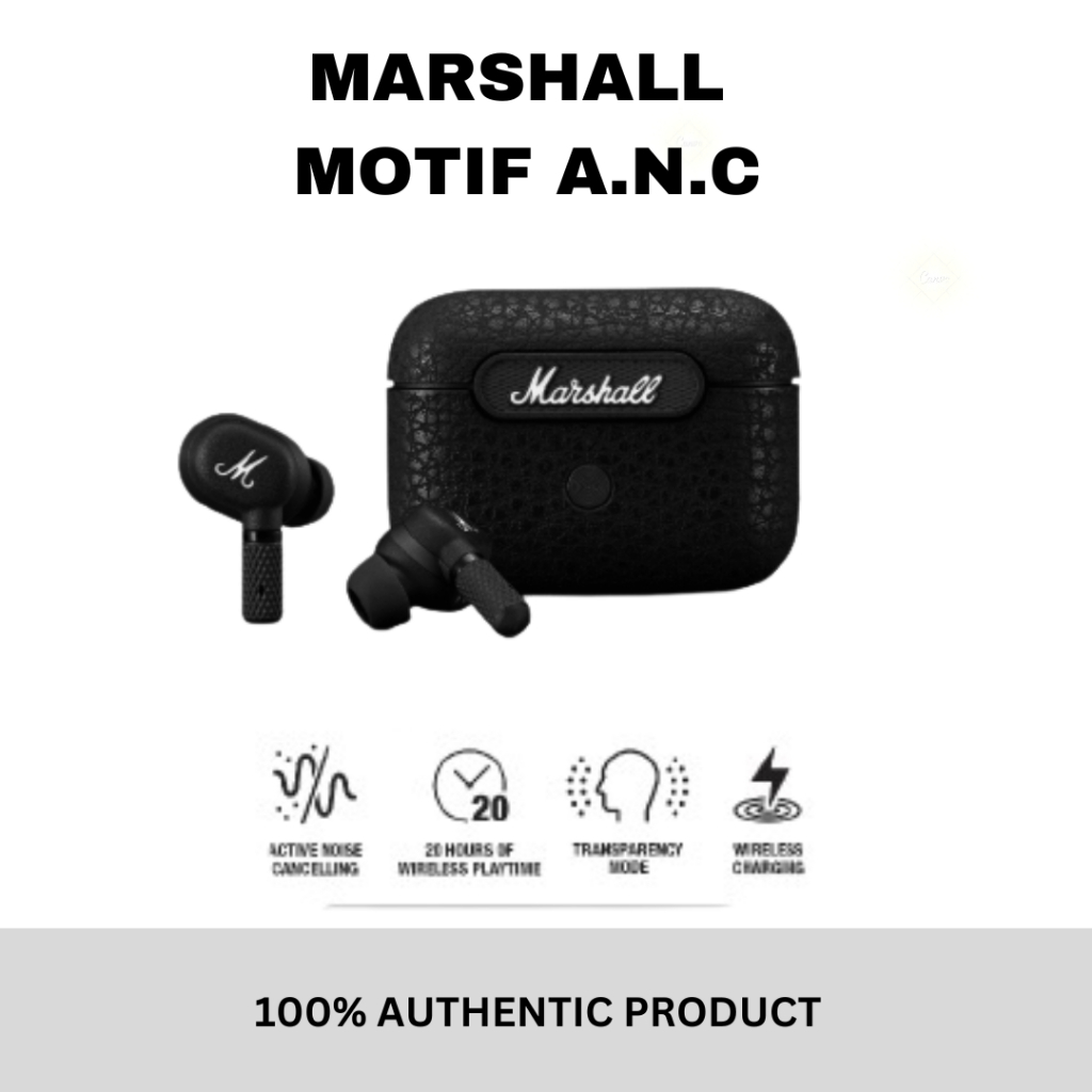 Auriculares Marshall Motif A.N.C. True Wireless Stereo (TWS) Bluetooth  Call/Music Negro