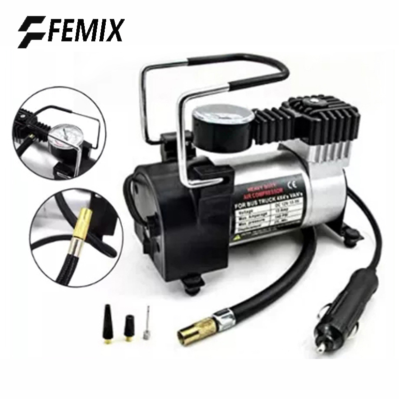 FEMIX 12v Car Air Pump Single Cylinder Car Portable Car Electric