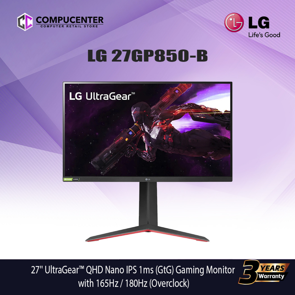 LG 27GP850-B 27 UltraGear QHD (2560 x 1440) Nano IPS Gaming