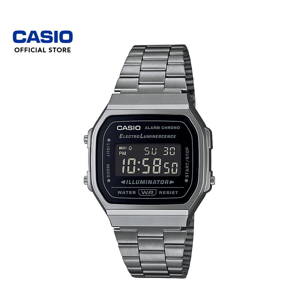 Casio A168WGG 1BDF Black Stainless Strap Digital Watch Shopee