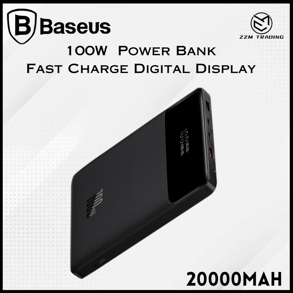 Baseus 100W Notebook Power Bank 20000mAh Fast Charge Outdoor Power Bank  Digital Display