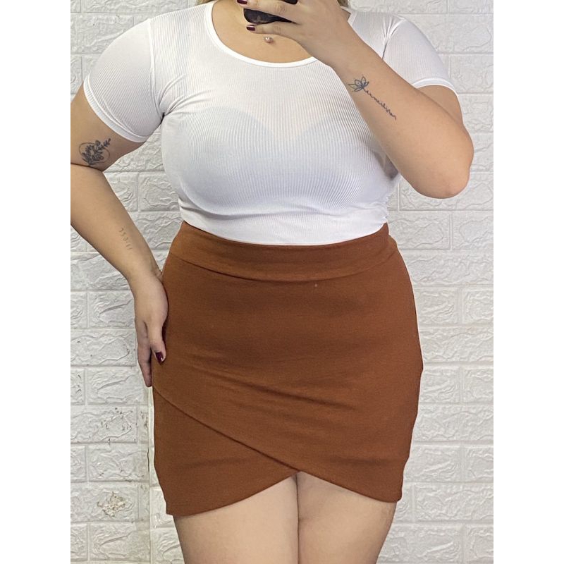 Plus Size Sarah Overlap Skirt(32-38 Waistline)