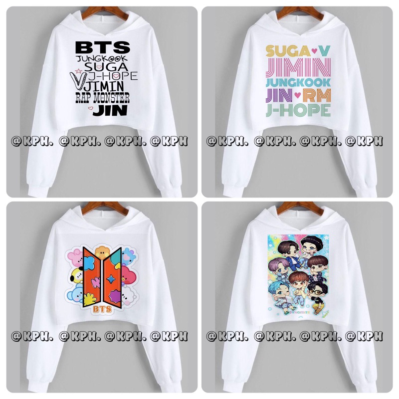 Bts hoodie outlet crop top