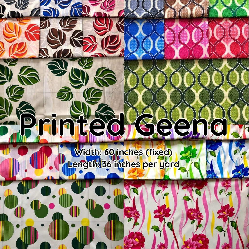 Printed Geena Fabric Cloth Pongee Gina Tela Per Yard Geena Printed for  curtain or decor