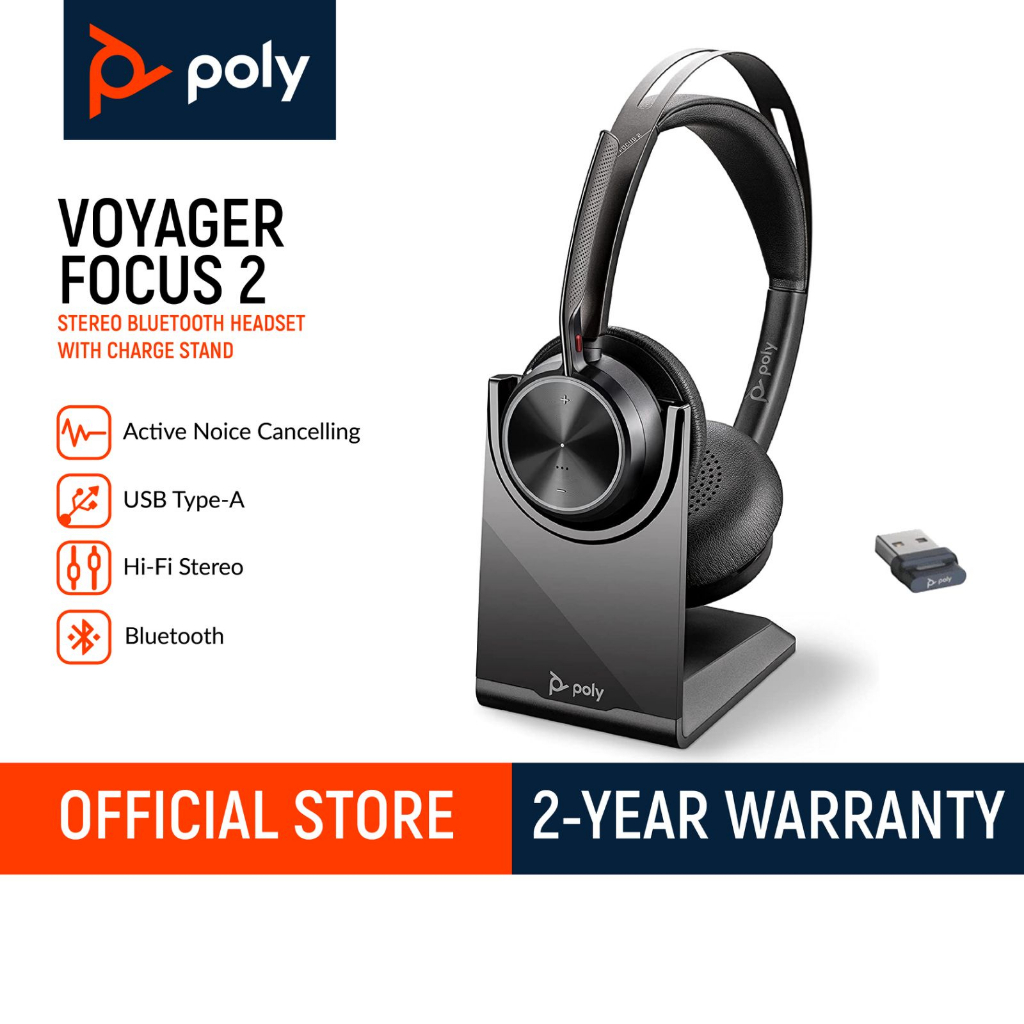 Plantronics Poly Voyager Focus 2 UC USB A Microsoft Stereo